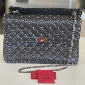 Large Valentino Rockstud Bag in Black
